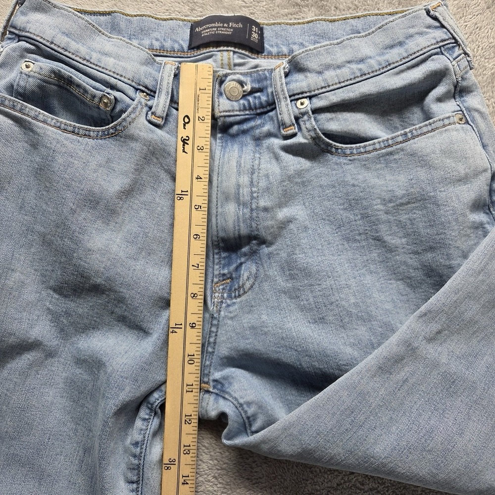 Abercrombie & Fitch Jeans Mens 31X30 Blue Signature Stretch Authentic Straight - Picture 3 of 11